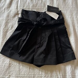 Zara woman pleated high waist black shorts NWT size M